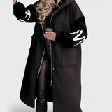 ПЕГИ - Дамско яке с плетени ръкави и качулка