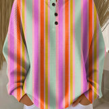 Миле | Дълъг пуловер с цветни райета