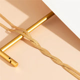 Елегантно дълго колие с регулируем змийски дизайн