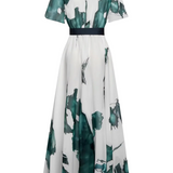 Найла | Дълга рокля с акварелен десен