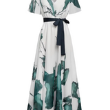 Найла | Дълга рокля с акварелен десен