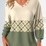 Анеле | Пуловер с шарени детайли