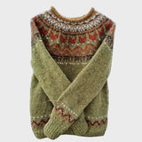 Плетен Суитчър с Винтидж Жакардов Узор