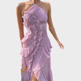 Ема - Дълга рокля с волани