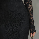 Вероника | Черна макси рокля с дантела