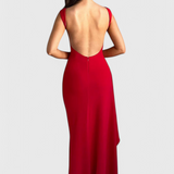 Ивана Рокля от Сатен с Отворен Гръб и Голям Разрез