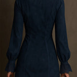 Виолета | Винтидж мини рокля от велур с дантела