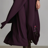 Ралица | Макси рокля в лилаво с висока яка и асиметрични плисета