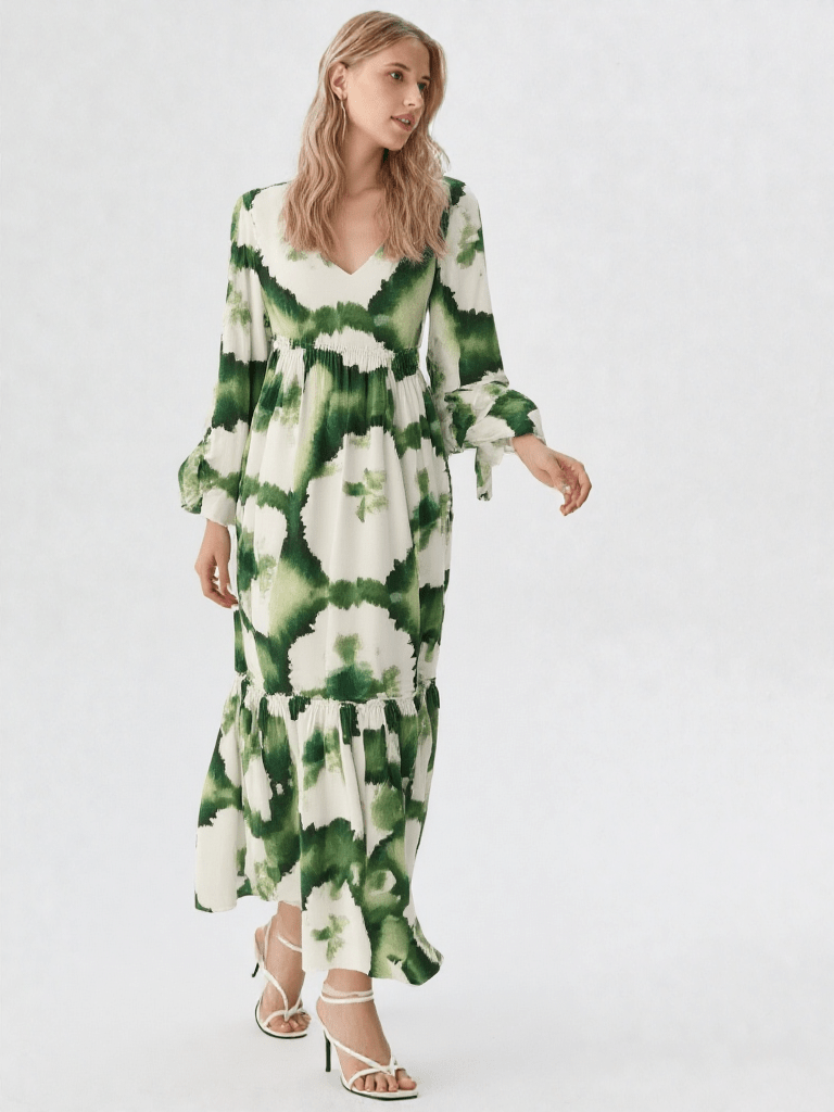 Chic Long Sleeve Evening Dress - ClovyRE
