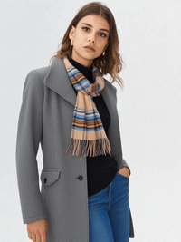 Elegant Wool Blend Mid - Length Coat - ClovyRE