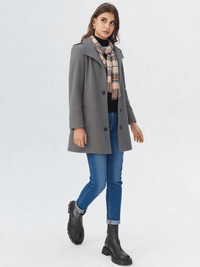 Elegant Wool Blend Mid - Length Coat - ClovyRE