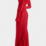 Макси рокля "Josipa" с открити рамене от дантела