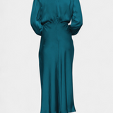 Мария Макси Рокля с Висок Яка и Цветни Детайли