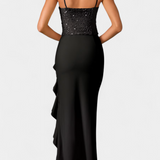 Филипа Миди Рокля с Корсет и Асиметрични Волани