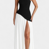 Райна Макси Рокля без Ръкави от Шифон с Боков Разрез