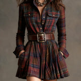 Мария | Къса карирана риза-рокля