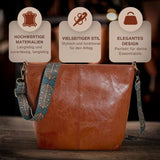 Грета - Винтидж кожена чанта с презрамка