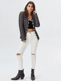 Luxe Shimmer Pearl Blazer - ClovyRE