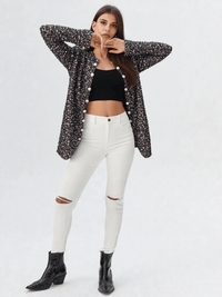 Luxe Shimmer Pearl Blazer - ClovyRE